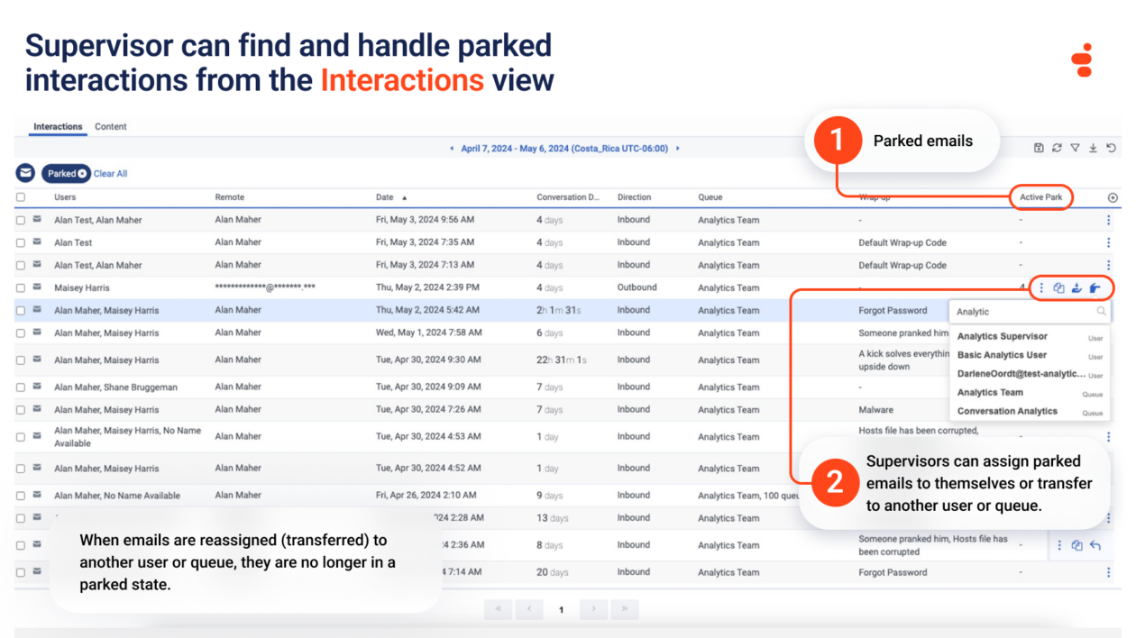 Email parking feature genesys cloud, customer experience, cx, customer service