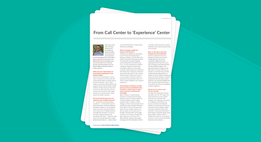 From a gov call center to experience center